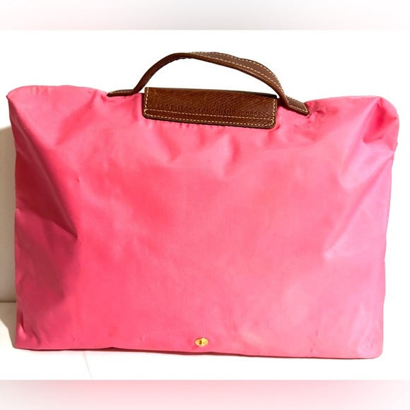 Longchamp le pliage pink decs folding documents case bag Tote salmon bag - Picture 3 of 12